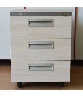 Cajonera metálica Steelcase acabado roble